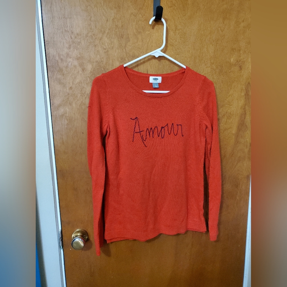Old Navy Women's Orange Amour Sweater Size M